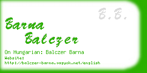 barna balczer business card